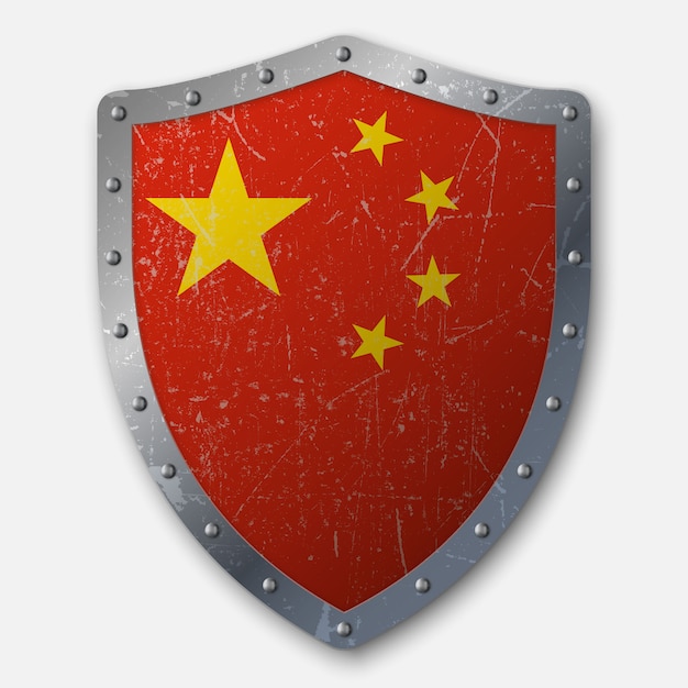 Old shield with flag of china