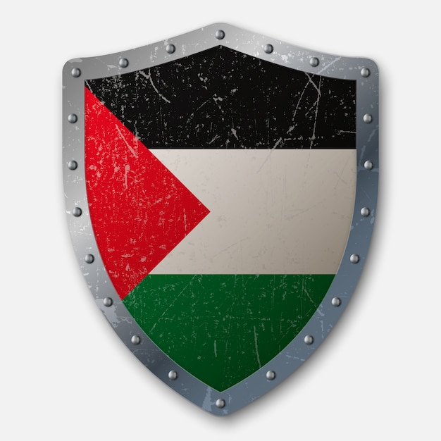 Old shield with flag of shield