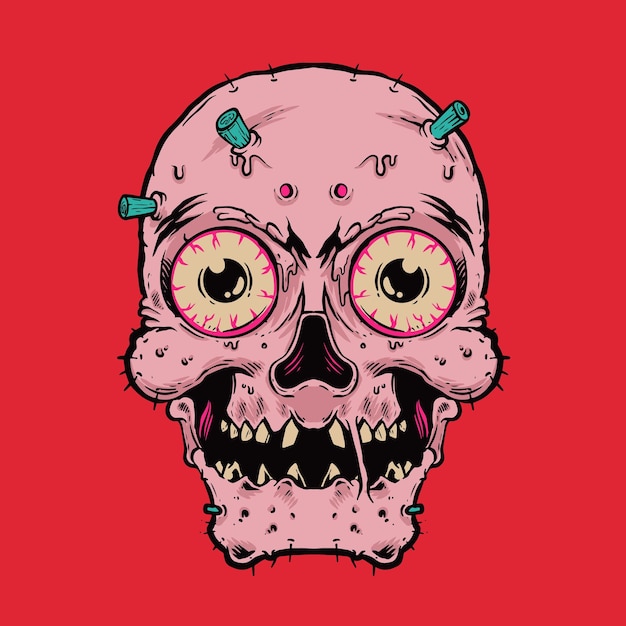 Vector old skull illustration