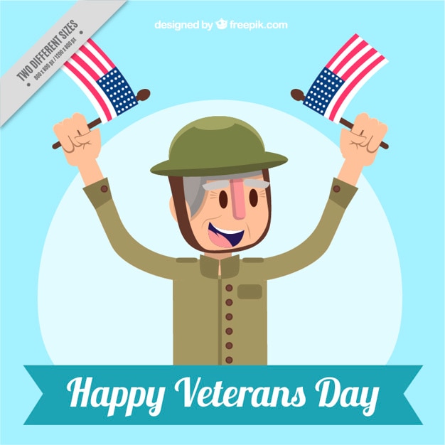 Vector old soldier veterans day background