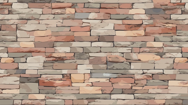 Old Stone Brick cartoon wall Vector illustration background texture pattern