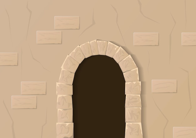 ベクトル 古い石造りの門またはドア