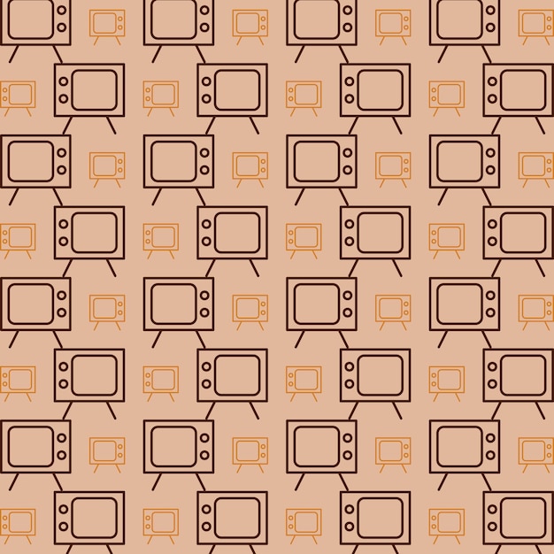 Vector old style tv decorative wallpaper pattern beautifull seamless vector illustrator background