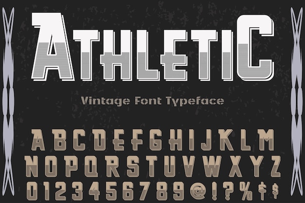 old style Typography label design athletic
