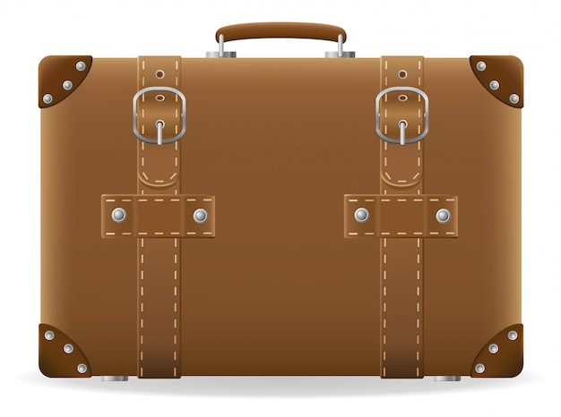 旅行ベクトル図のための古いスーツケース