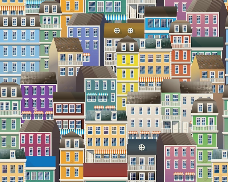 Vector old town pattern