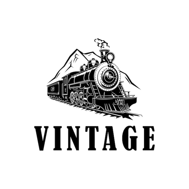 Vector old train logo vector illustration