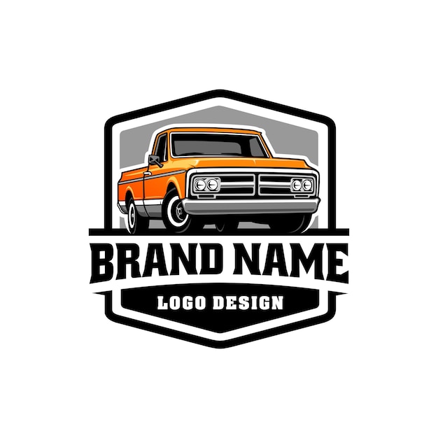 Old truck american retro truck illustration logo vector