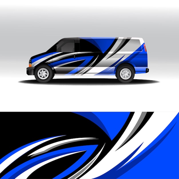 Old van wrap design template vector editable