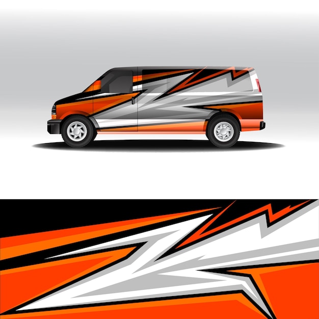 Old van wrap design template vector editable