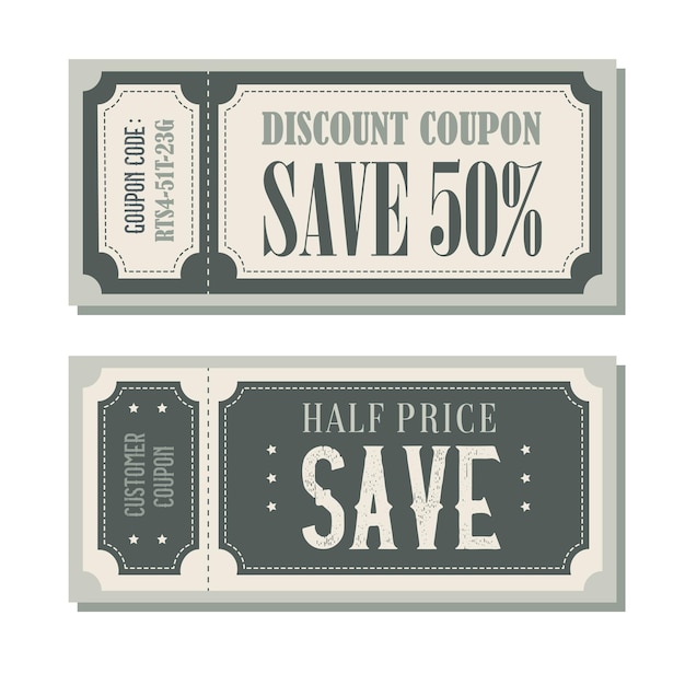 Old Vector vintage paper sale coupon