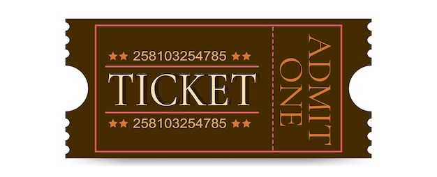 Old Vector vintage paper ticket with number