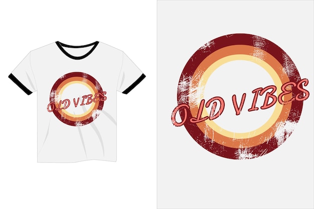 Vector old vibes retro vintage mockup t-shirtontwerp