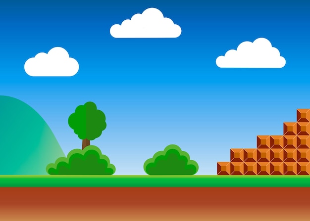 colinas super mario jogo. fundo a partir de vídeo jogos 23205589 Vetor no  Vecteezy