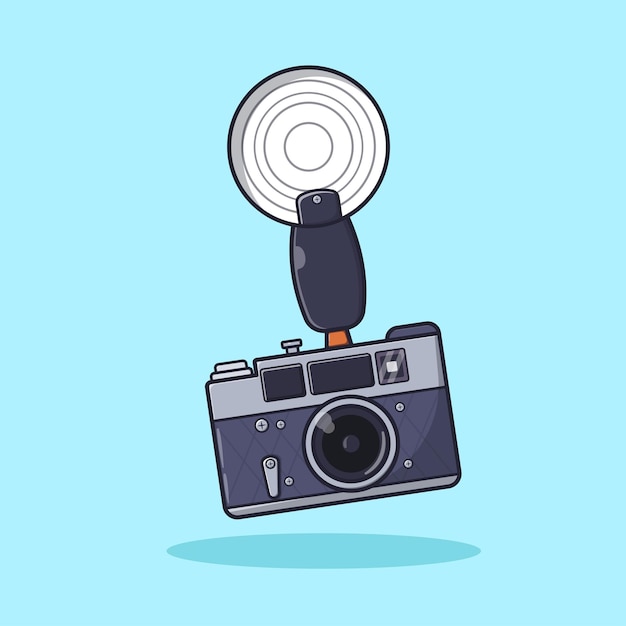 Vector old vintage camera illustration vector icon isolated