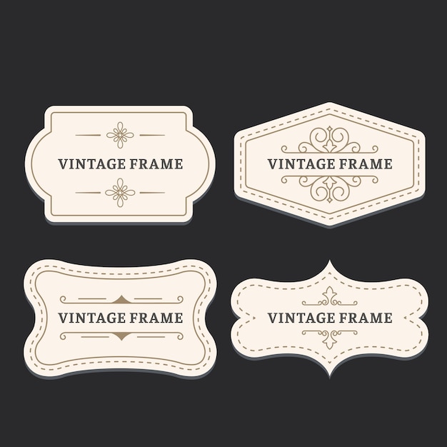 Vector old vintage frame set