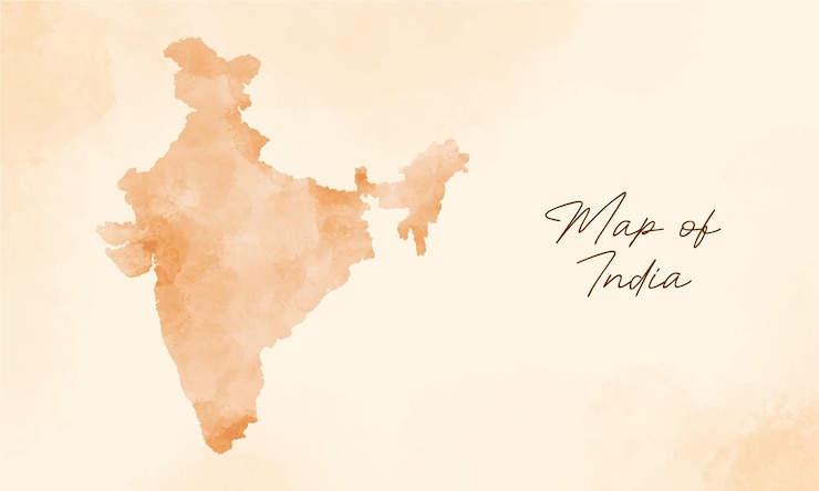 Vector old vintage india map vector background