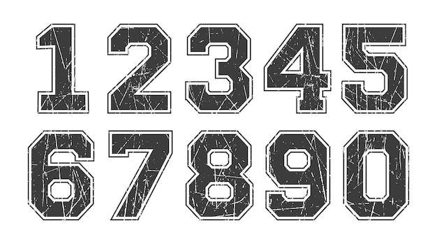 Old vintage numbers set