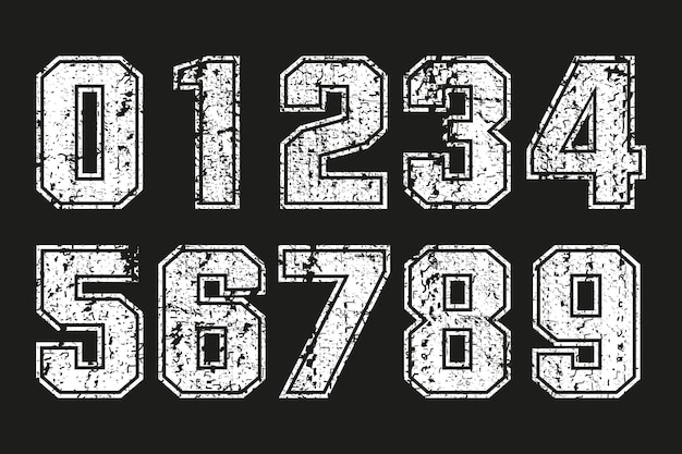 Vector old vintage numbers set