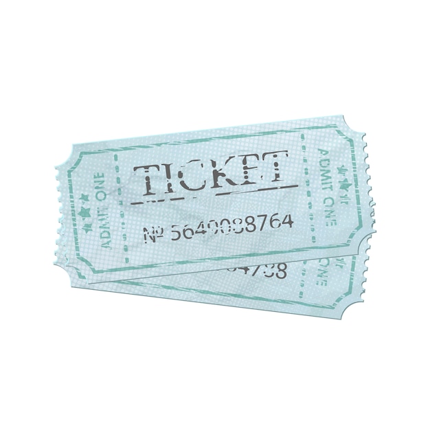 Vector old vintage paper ticket with number.