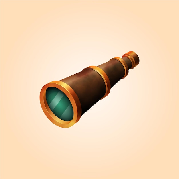 old vintage spyglass illustration