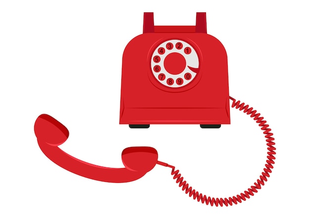 Old vintage telephone cartoon illustration