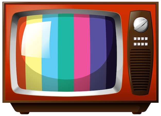 Vector old vintage television isolated