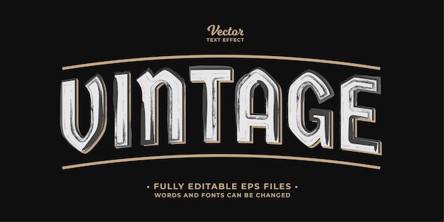 old vintage text effect editable eps cc