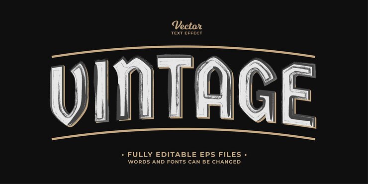 old vintage text effect editable eps cc