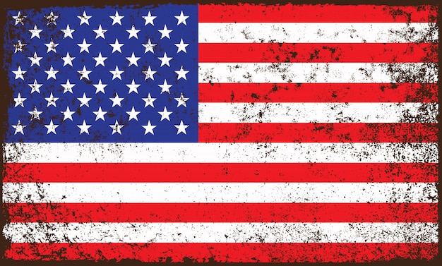 오래 된 빈티지 미국 국기