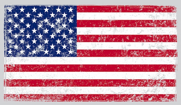 Vector old vintage usa flag