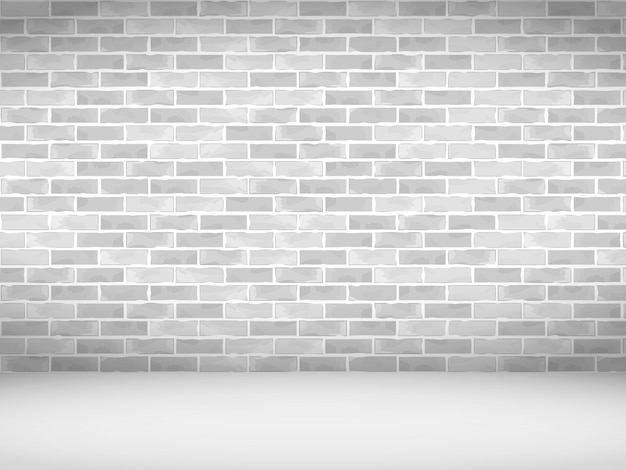 Old white brick wall vector eps10 illustration