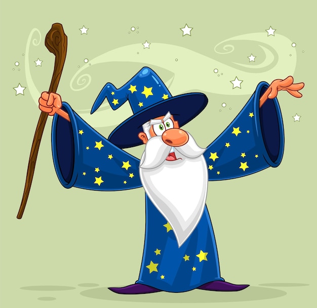지팡이와 오래 된 마법사 만화 캐릭터