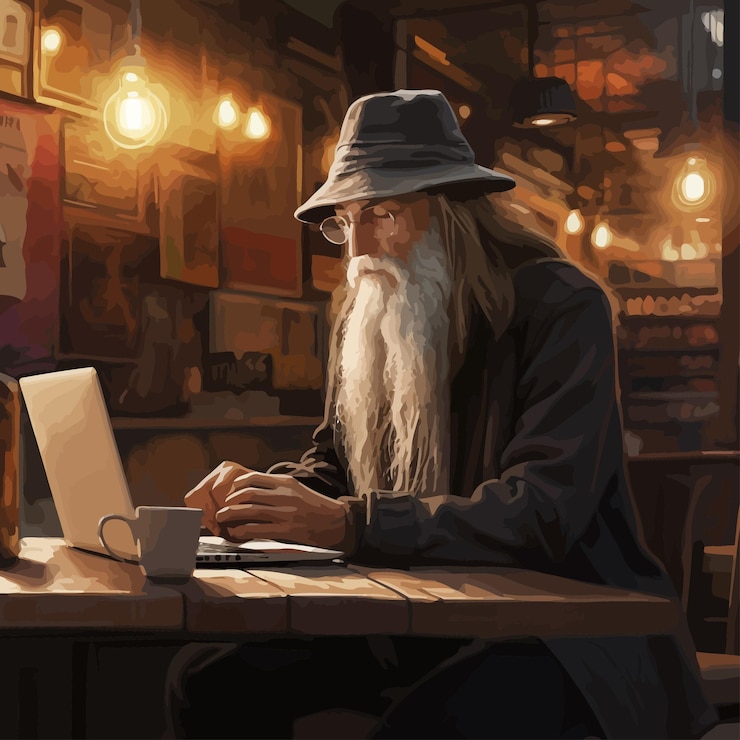 Vector old wizard