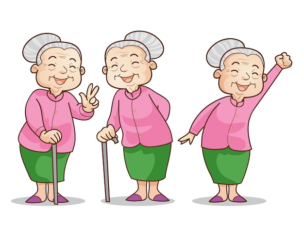 Vector old woman benign