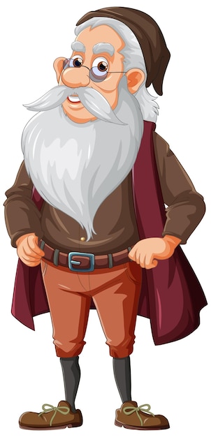 Old woman cartoon character with beard