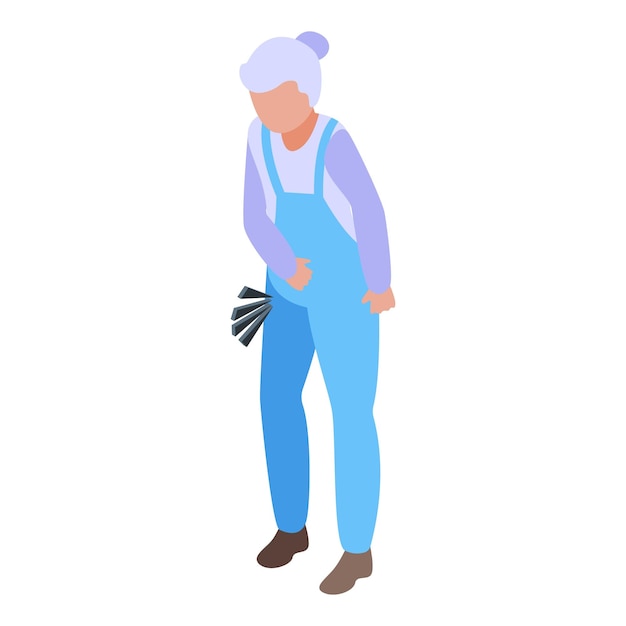 Vector old woman menopause icon isometric vector female hormone climateric age