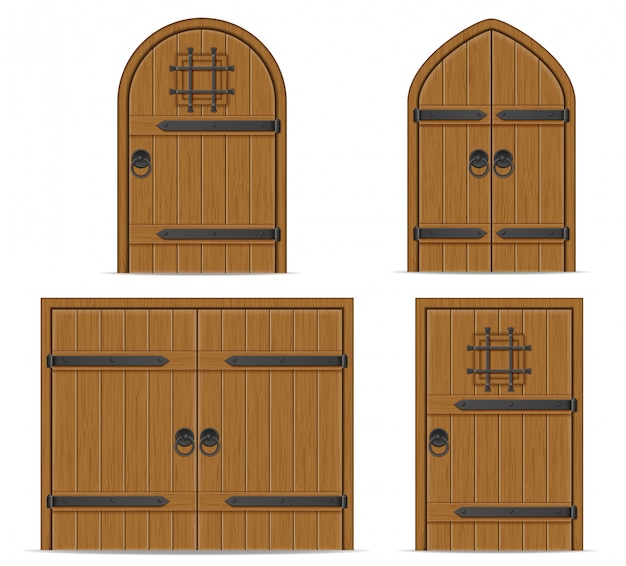 Vector old wooden door vector illustration