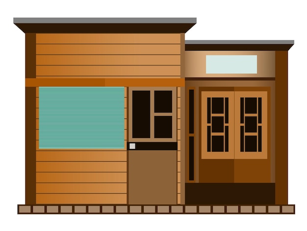 old wooden house illustration