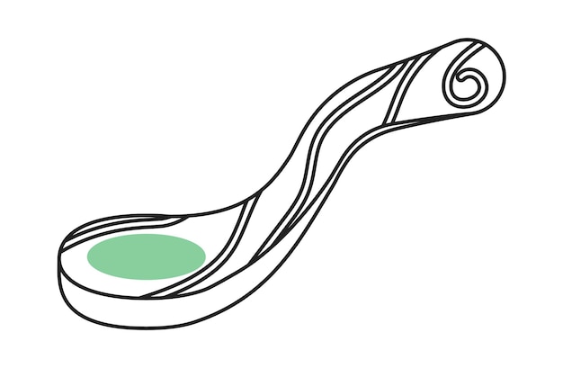 오래 된 나무 숟가락 요리 단색 평면 벡터 개체 요리 기구 마녀 주방 편집 가능한 흑백 얇은 선 아이콘 웹 그래픽 디자인을 위한 간단한 만화 클립 아트 자리 그림