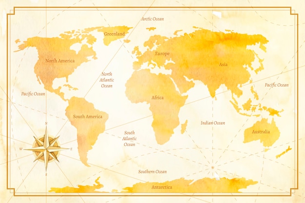 Vettore illustrazione della mappa del vecchio mondo