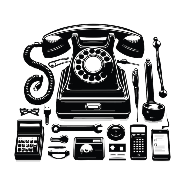 Vector an oldfashioned telephone beside a steaming coffee cup on a wooden table evoking a nostalgic atmosphere