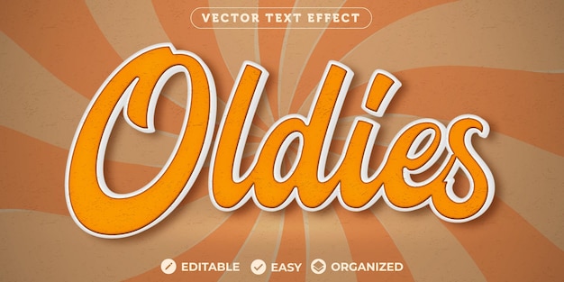 Oldies teksteffect Volledig bewerkbaar lettertype-teksteffect