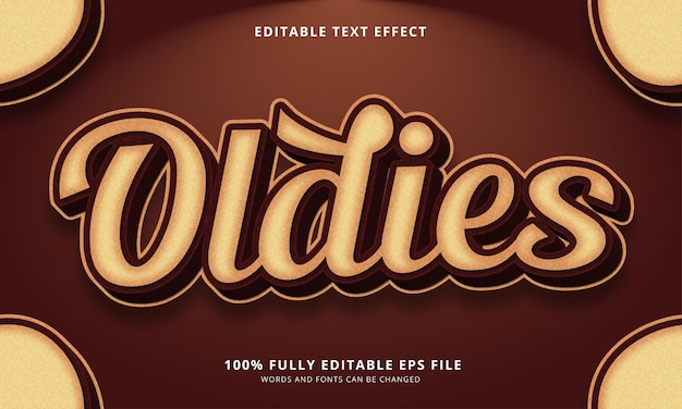 Vector oldies text style editable text effect