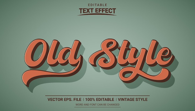 Oldstyle vintage editable text effect