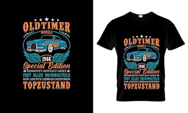 Oldtimer Modell 1968 Special Edition kleurrijke Graphic TShirt tshirt print mockup