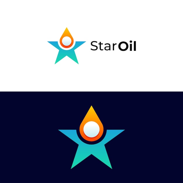 Vector olie en ster combineren logo