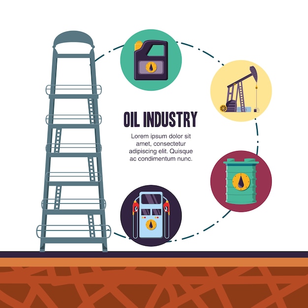 Olie-industrie stel pictogrammen