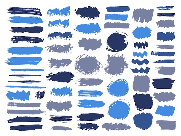 Olie rommelige penseelstreek mega-collectie Geïsoleerde inkblot streak