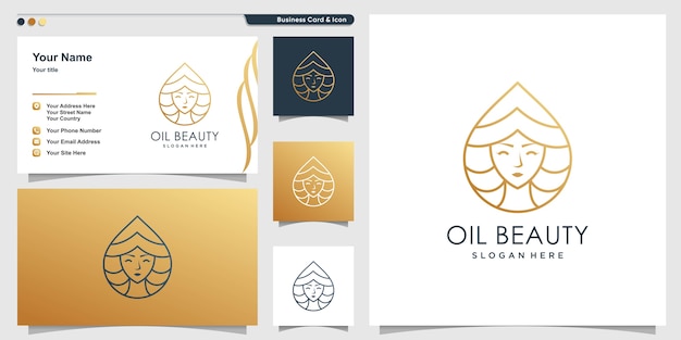 Olie schoonheid logo set